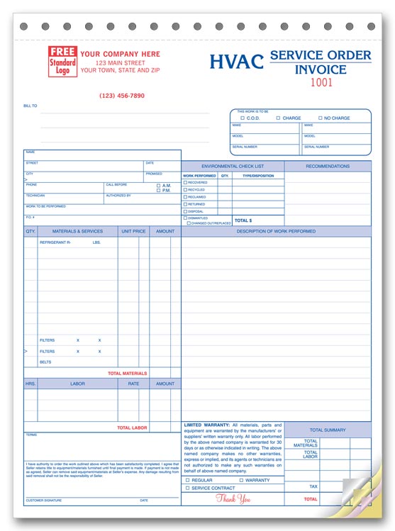 Work Orders, HVAC Work Order, HVAC Work Orders - Print Forms